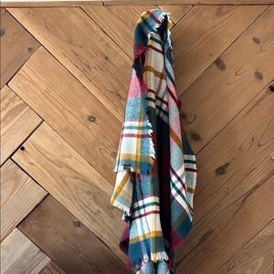 Fat Face Multicolor Plaid Scarf
